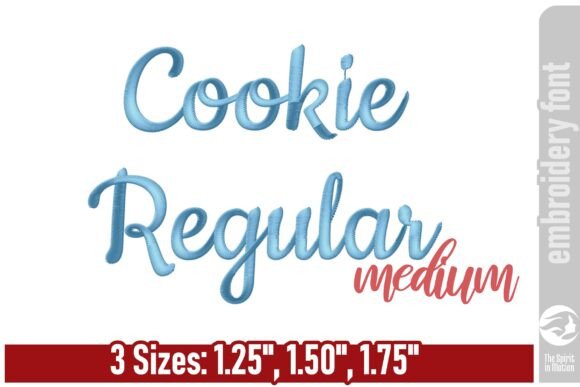 Cookie Regular Embroidery Font - Medium: A Sleek Script for Elegant Embroidery