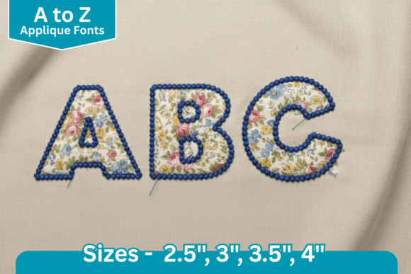 Dot Line Edge Applique Font: Creative Stitching