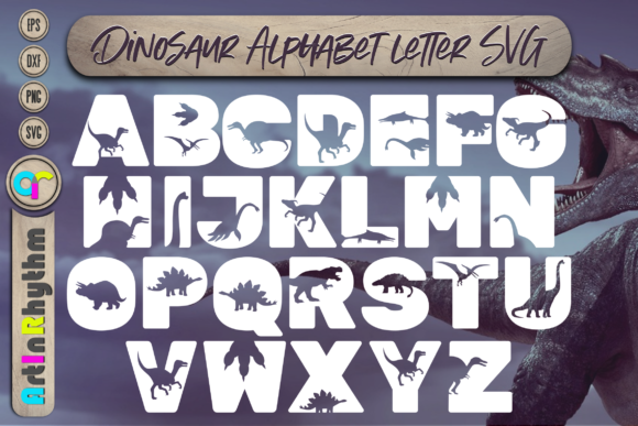 Explore the Dinosaurs Alphabet Letter & Dino Font Svg