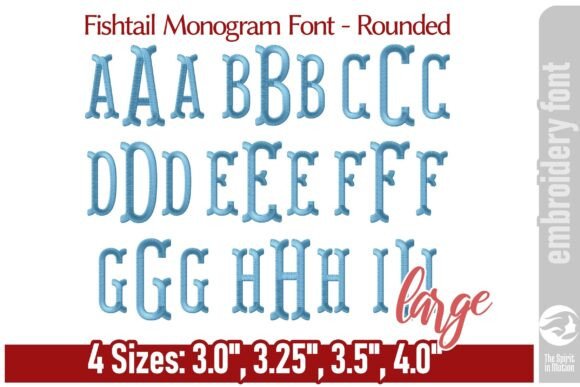 Fishtail Monogram Font - Rounded / L