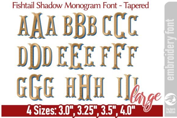 Fishtail Shadow Monogram Font: Elegant Dimension for Designs
