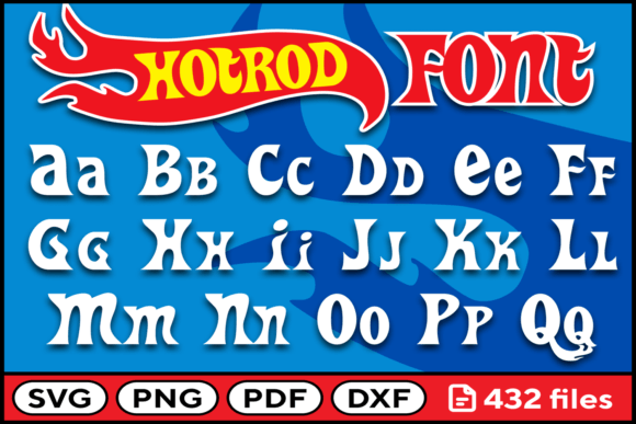 Hot Road Font: SVG, PNG, PDF, DXF Cut Files for Crafting