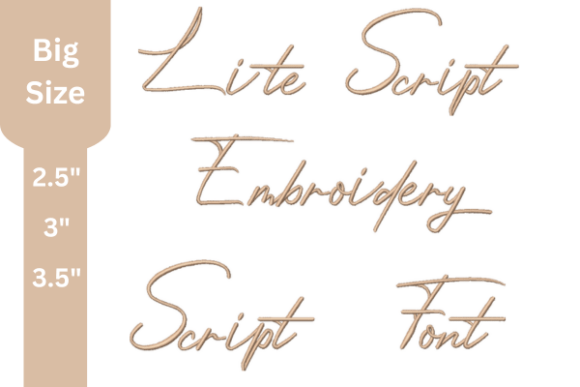 Lite Script Embroidery Font: Elegance in Every Stitch