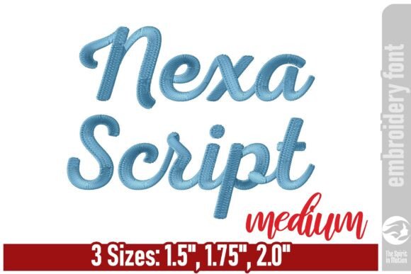Modern Script Embroidery: Nexa Script Font Medium