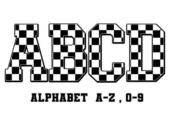 Race Checkered Alphabet Font Sublimation