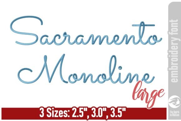 Sacramento Monoline Embroidery Font: Elegant Script