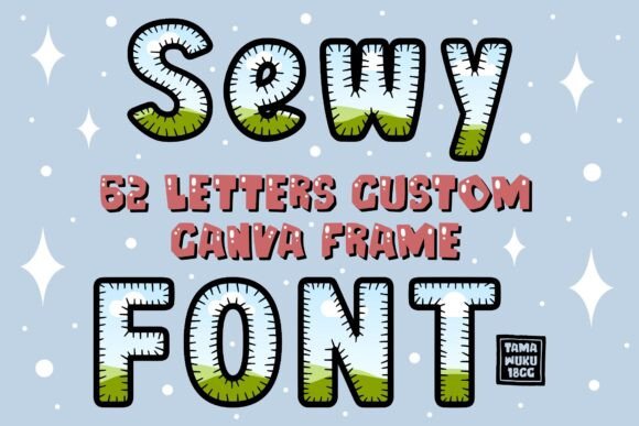 Sewy Font Custom Canva Frames for Creative Projects