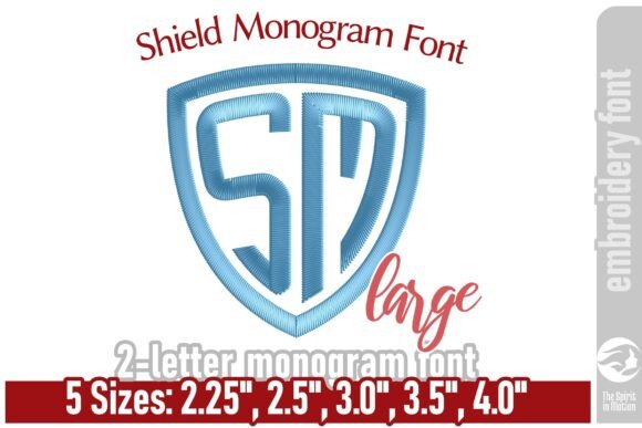 Shield Monogram Embroidery Font: Elegant Personalization