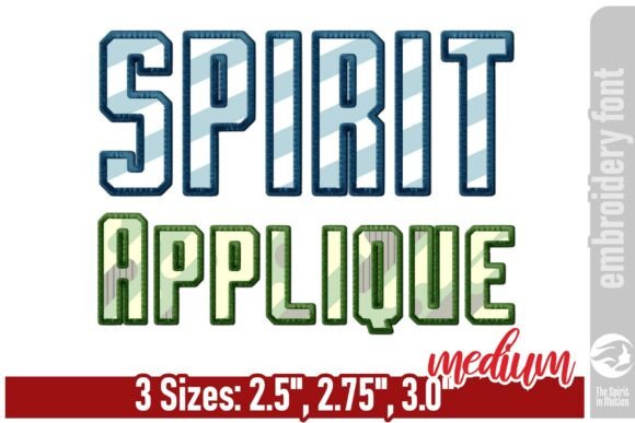 Spirit Applique Embroidery Font: Bold College Style