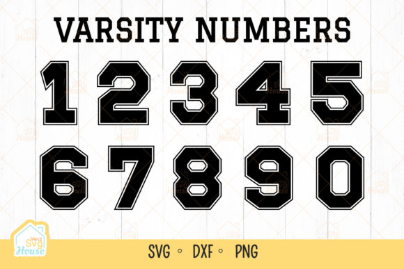 Sports Jersey Numbers College Font SVG