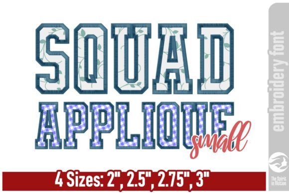 Squad Varsity Applique Font - Small: A Bold Athletic Typeface