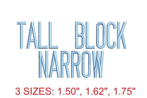 Tall Block Narrow Embroidery Font