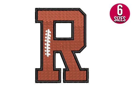 The Bold R: Sporty Football Font Embroidery