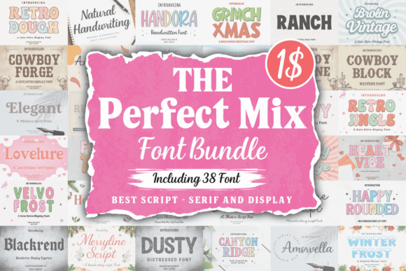 The Perfect Mix Font Bundle: 38 Stunning Typefaces for Designers