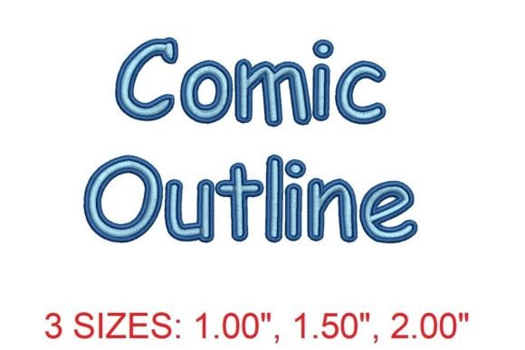 Whimsical Comic Outline Embroidery Font
